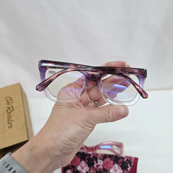 Women's 3 Pack Of Reading Glasses with Floral Cases +3.00 Blue Filter - Picture 9 of 10